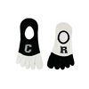 Five-Toe Socks for Women, Split-Toe Letter Socks, ins Pure Cotton, Odor-Resistant, Versatile for Spring and Autumn, Silicone Non-Slip, No-Show Socks