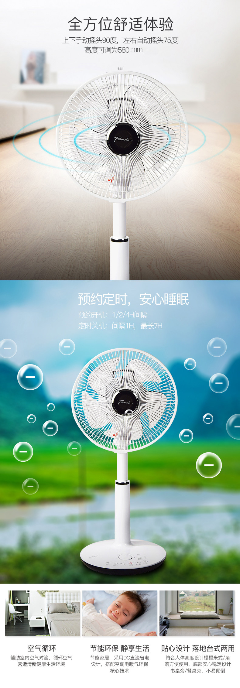 日本 森田 立式涡轮对流落地扇 图3