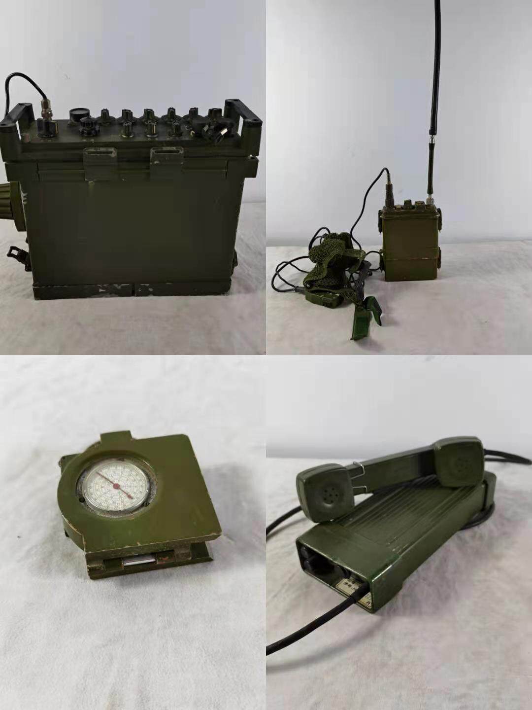 Red cultural old objects retired old-fashioned small radio compass nostalgic collection museum retro decoration ornaments