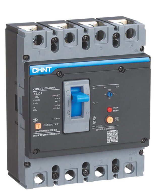 Zhengtai earth leakage protection plastic shell breaker NXMLE 125A 250A 400A 400A leakage protection switch