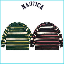 (Spot) NAUTICA Nagakawa Shoxiong to be monitored for heavy cotton male and female loose casual round collar striated long sleeves