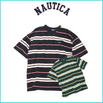 (Spot) NAUTICA Nagakawa Supervisory System 21SS striped male and female lovers short sleeve casual loose round collar T-shirt
