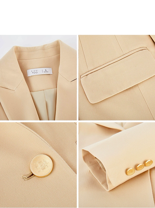2020 Aiju thỏ xuân mới phụ nữ khí chất phù hợp với thời trang màu be giản dị chuyên nghiệp phù hợp với áo khoác nữ - Business Suit