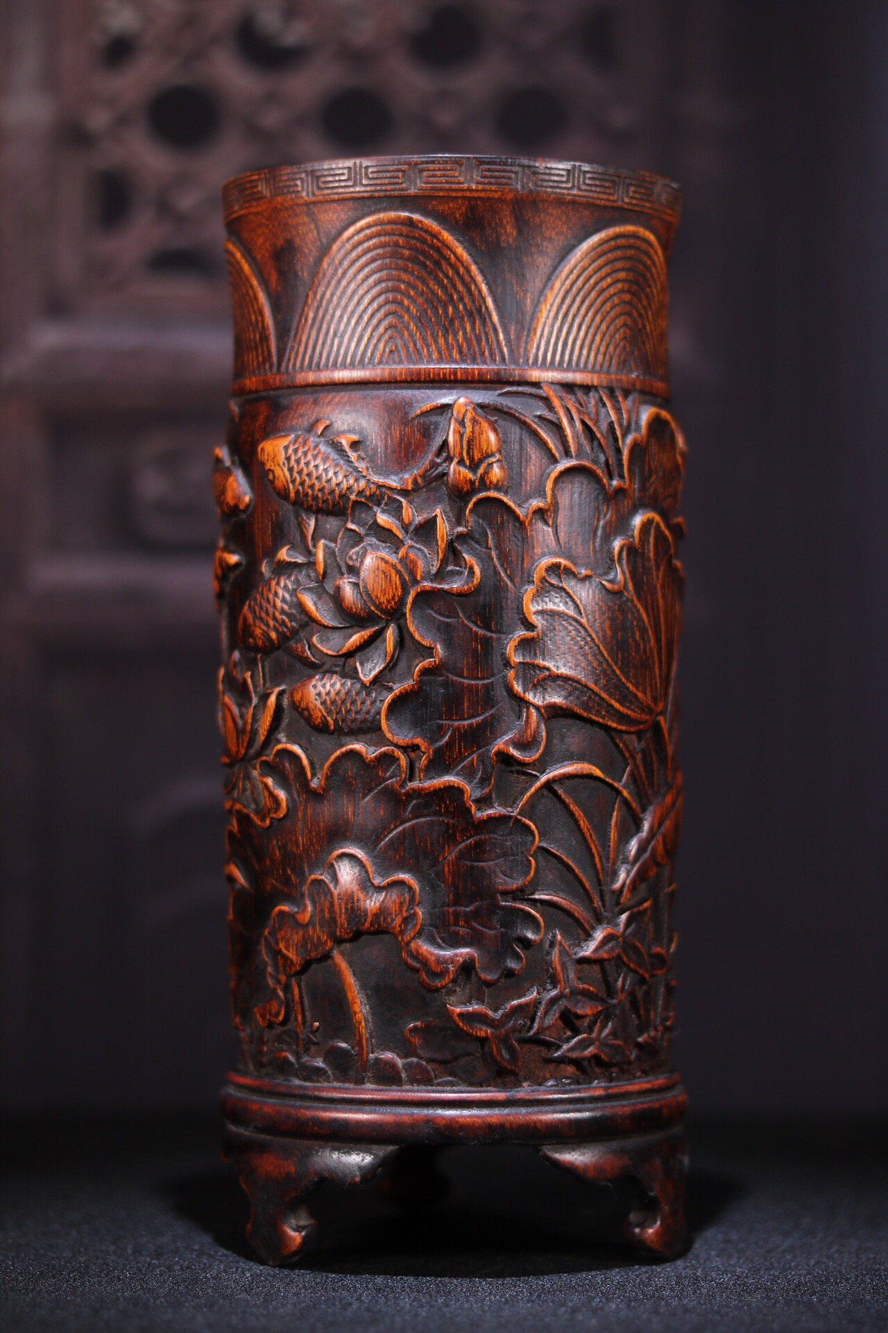 Ancient play miscellaneous collection of bamboo carvings collection of treasured bamboo carvings for years with cap cylinder vintages