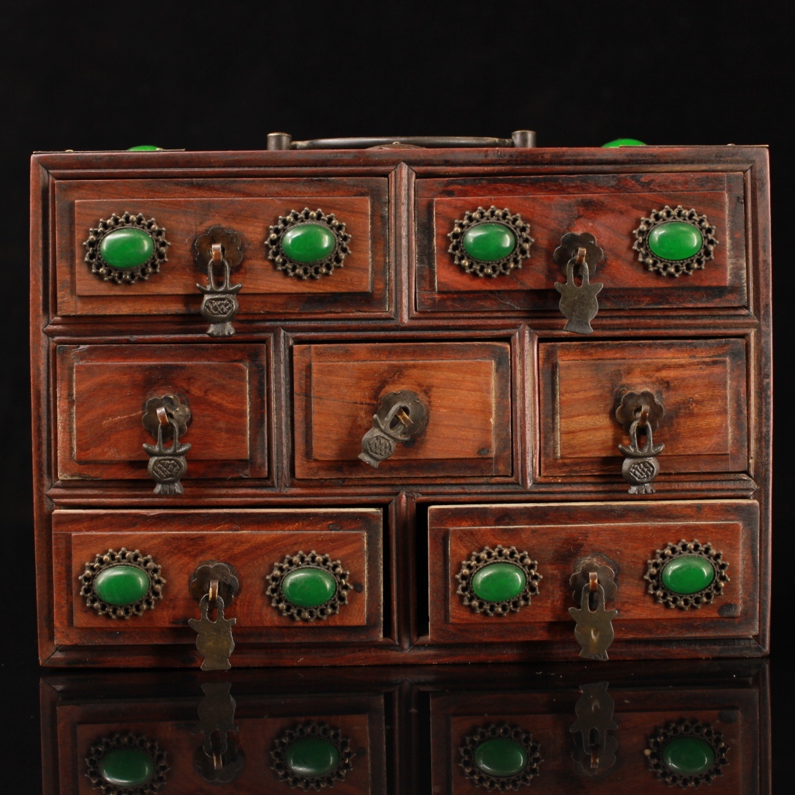 Ancient Play Miscellaneous Collection Wood Ware Collection Treasured Red Acid Branches Wood Inlaid Jewel Suitcases