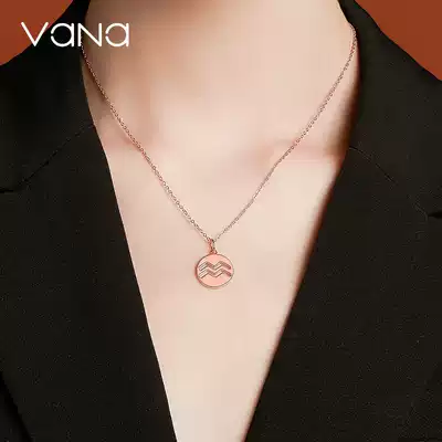 vana twelve constellations 925 sterling silver necklace female choker rose color gold simple niche design feel cold wind