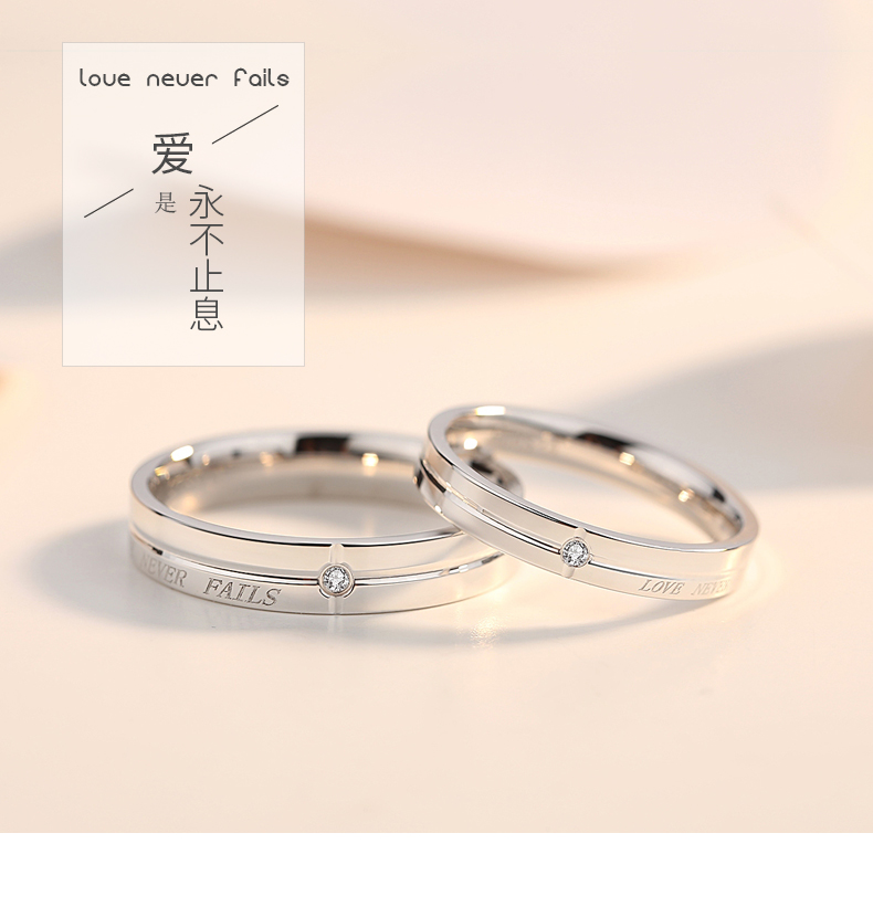 Vana sterling silver couple nhẫn một cặp người đàn ông và phụ nữ đơn giản Nhật Bản và Hàn Quốc nhẫn thiết kế ban đầu với Swarovski zirconi