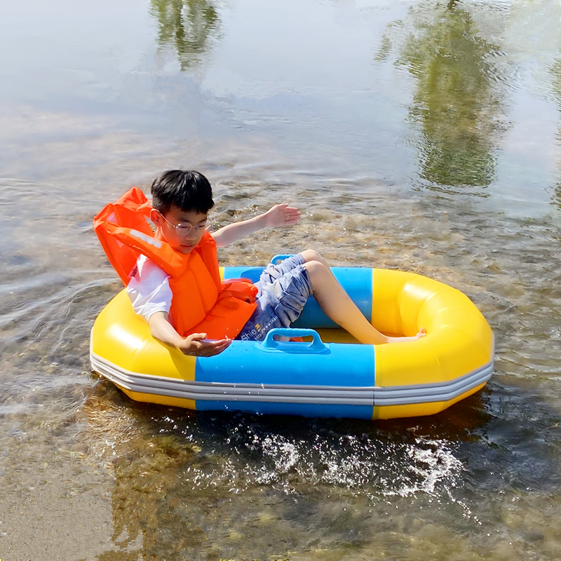 Inflatable drifting boat rubber inflatable thickened abrasion-resistant portable double-layered leather canoeing children single-play scenic steamboat