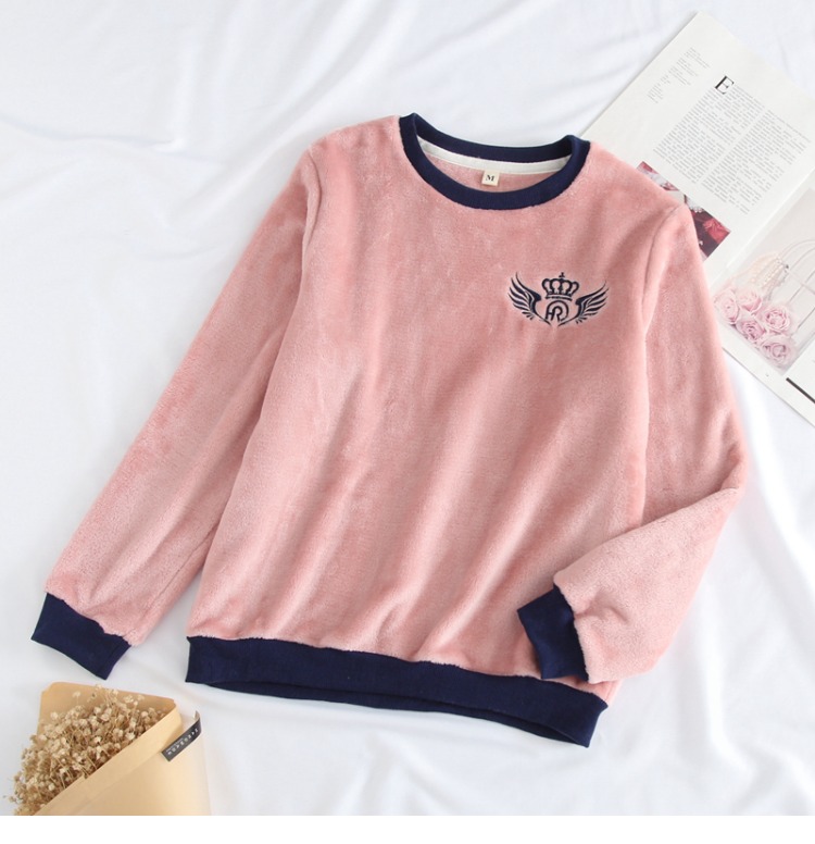 Bộ đồ ngủ nam và nữ cặp đôi mùa thu và mùa đông áo đơn flannel san hô lông cừu dài tay dày ấm ngọn dịch vụ nhà quần áo bộ nam