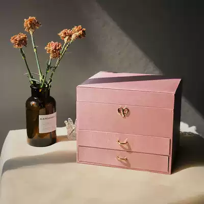 Jewelry box CPB skin key jewelry box Ring earrings storage box Multi-layer European princess multi-layer jewelry box