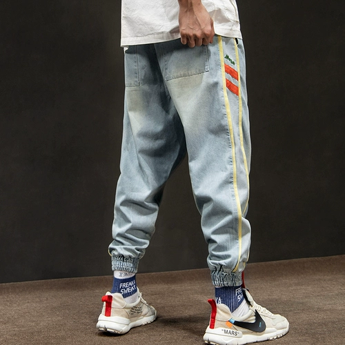 Спортивные японские ретро джинсы в стиле хип-хоп, штаны, европейский стиль, свободный крой