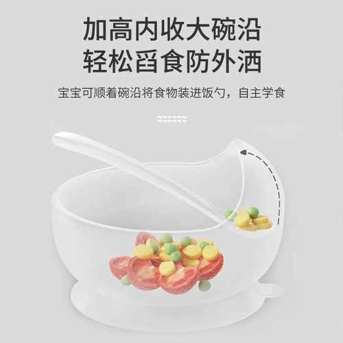 Детская силиконовая обеденная тарелка для тренировок для еды, посуда для кормления, защита при падении, защита от ожогов