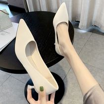 Hipster fine heel French girl 2021 Autumn New pointed 3cm Net red fairy wind Joker high heel single shoes