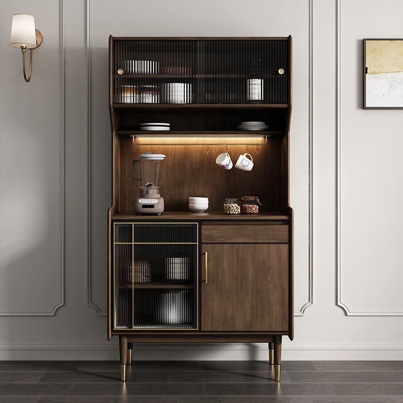 Nordic retro solid wood sideboard locker modern minimalist boxwood high cabinet medieval industrial style tea water side cabinet