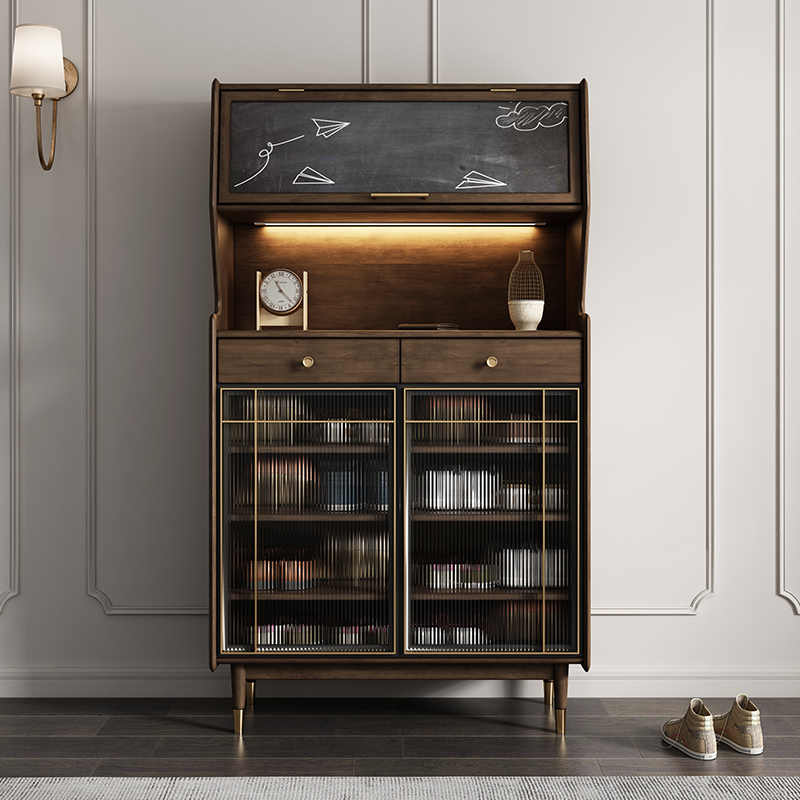 Nordic retro boxwood shoe cabinet home door storage cabinet middle ancient industrial wind into the home solid wood entrance locker locker