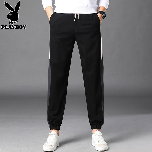 Playboy Sports Light Luxury Sweatpants Spring and Autumn Versatile Men's Trousers Design Fashionable Foot-binding Casual Men's Pants