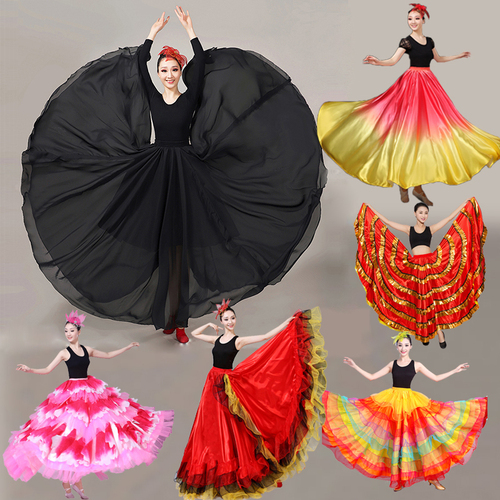 flamenco dance skirts for women Spanish opening dance big swing skirt flamenco skirt practice skirt dance stage Dance Costume