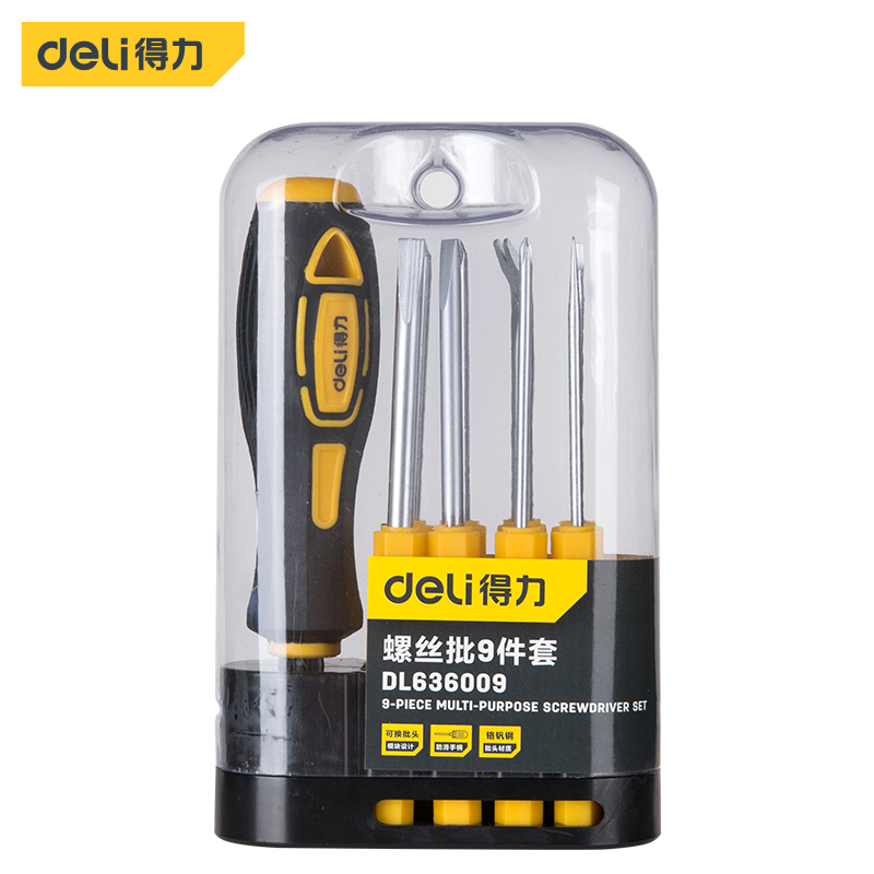 Del Phillips screwdriver set small batch head plum blossom screwdriver combination home dismantling notebook multi-function 9-piece set