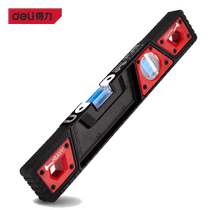 Deli high-precision level small mini level thickened aluminum alloy ruler measuring balance instrument with strong magnet