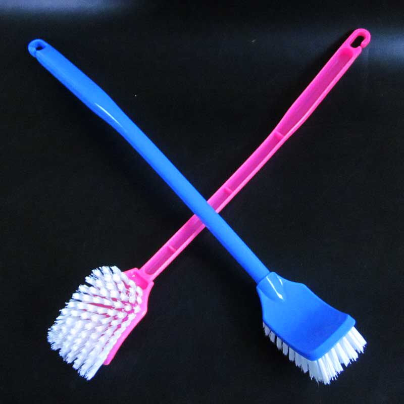 Buy multi-square head short handle long handle toilet brush plastic thickening toilet brush bathroom brush kitchen pot brush
