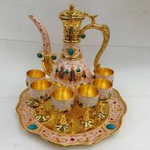 New Russian weighted wineware and pot set with thick enamel popular best-selling craftsman White Castle