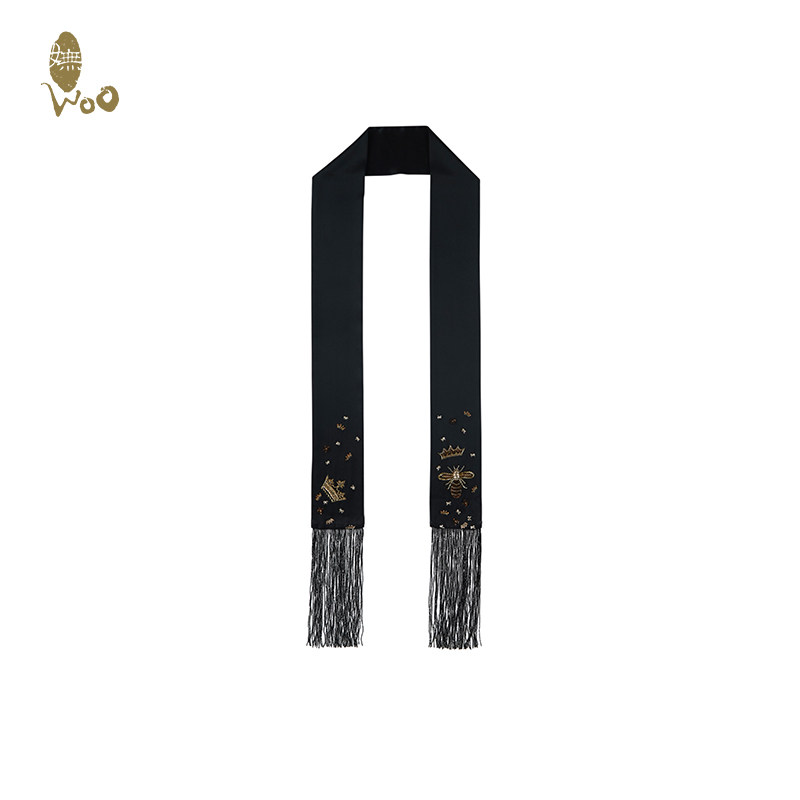 woo woo aristocratic meme original true silk narrow strip small silk scarlet spring autumn style mulberry silk little scarves