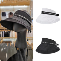 Korean Golf Womens Solid Color Outdoor Sunshade Topless Hat Soft-Brim Adjustable Sunscreen Letter Trendy Hat