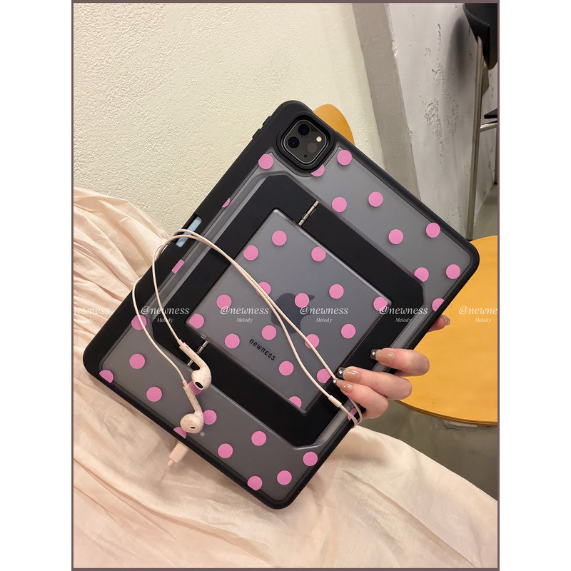 Newness Original "Black Polka Dot" Pivot Case Ipadmini7 Acrylic Single-Bottom Protective Case Suitable for Apple iPad Pro with Pen Slot Air7 Tablet Protective Case Newness Original "Black Polka Dot" Pivot Case Ipadmini7 Acrylic Single-Bottom Protective Case Suitable for Apple iPad Pro with Pen Slot Air7 Tablet Protective Case