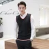 Bin Musen mùa thu và mùa đông vest nam không tay áo len thanh niên áo len nam vest Anh phiên bản Hàn Quốc của áo len xu hướng ao khoac len nam Dệt kim Vest