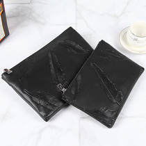 Society Male New Trend Feather Embossing Hand Bag Large Capacity Letter Enveloping Business Fashion Youth Manning Bag