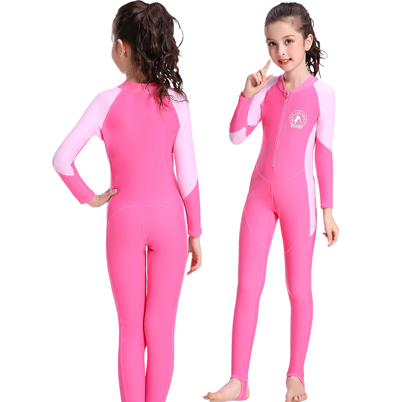 Girls swimsuit zhong da tong quick-drying long-sleeved pants baby child girl students sunscreen diving swimming suit