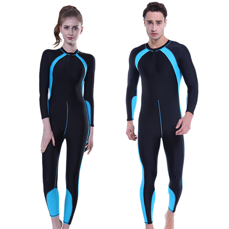 Long sleeve swimsuit woman's body male and female couple conservative display slim swimsuit full body sunscreen diving sports professional swimsuit