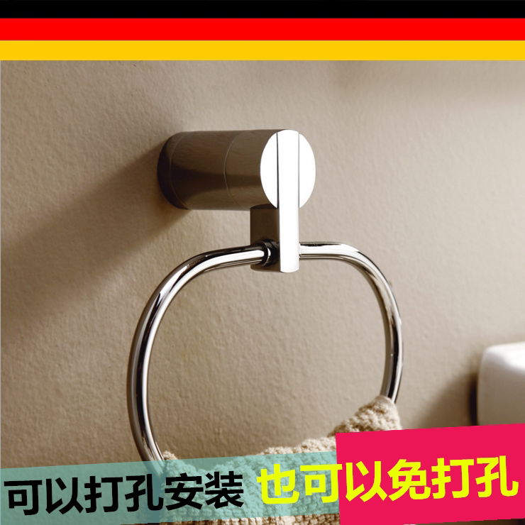 Exit German Bathroom Towel Ring Towel Hanging Bath Towel Ring Full Copper Towel Rack Makeup Room Round hand towel ring