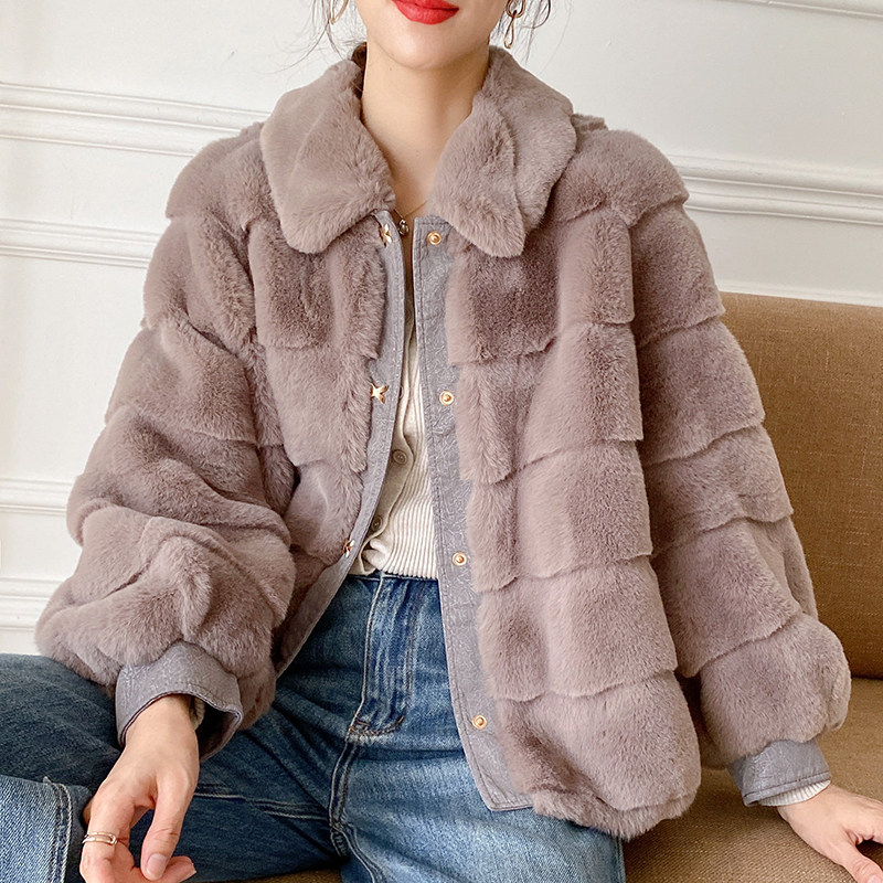 Danish mink coat women's winter imitation mink velvet fur coat 2022 autumn and winter new mother fur short style