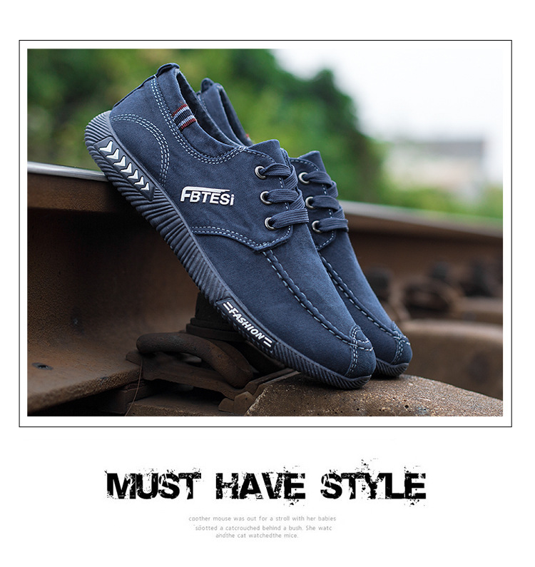 Giày vải Bắc Kinh mùa xuân giặt denim vải canvas giày nam bình thường giày nam thanh niên trung niên cộng với nhung giày thể thao nam hàng hiệu
