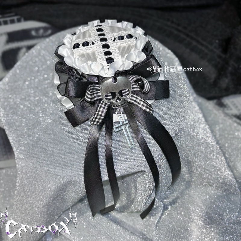 Catbox Original·Punk Style·Gothic Punk Vintage Skull Lace Bow Lolita Top Hat
