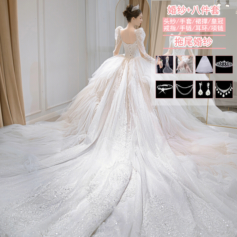  XXL+White trailer (wedding dress+eight -piece set)   + $28.28 