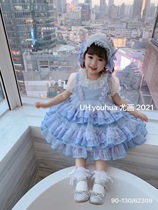 Spot Hair Yu Painting Summer Style Loretta Litalian Dress Palace Tingfeng Princess Dress Foreign Air Girl Spanish Cake Dress
