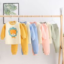 Autumn Winter Triple Warm Infant Girl Clip Cotton High Waist Underwear Suit Boy Autumn Clothes Autumn Pants Woman Baby Home