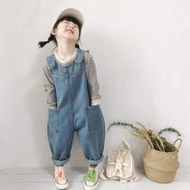 Korean version 2021 Spring and autumn money for male and female child baby casual denim with pants with pants for jeans