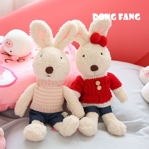 Милая плюшевая игрушка для одевания, кролик, тряпичная кукла для утешения малышей, подушка