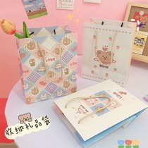 Cute Little Bear Carry-on Big Number Gift Bag Graduation Gift Birthday Gift Cartoon Paper Bag Hand Bag Packing Bag