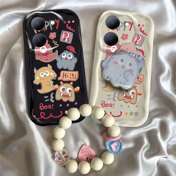 Suitable for Vivoy77E Mobile Phone Case New Y78+ Cartoon Monster Stand Y78T Silicone Protective Cover Y78M Cute Bracelet Y77 5g Creative Men and Women Y78 Airbag Anti-Fall Shell Personalized Student