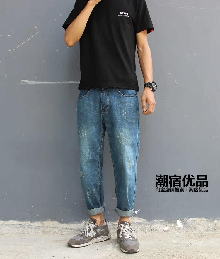 Jeans pour adolescent droite en vrac en coton pour Quatre saisons - Ref 1461311 Image 43