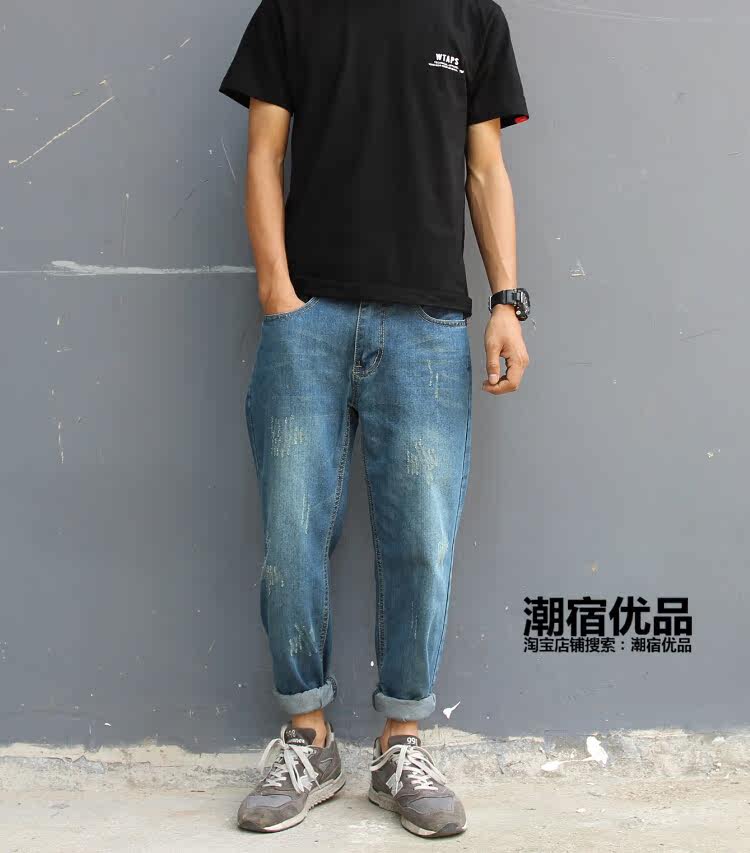 Jeans pour adolescent droite en vrac en coton pour Quatre saisons - Ref 1461311 Image 38