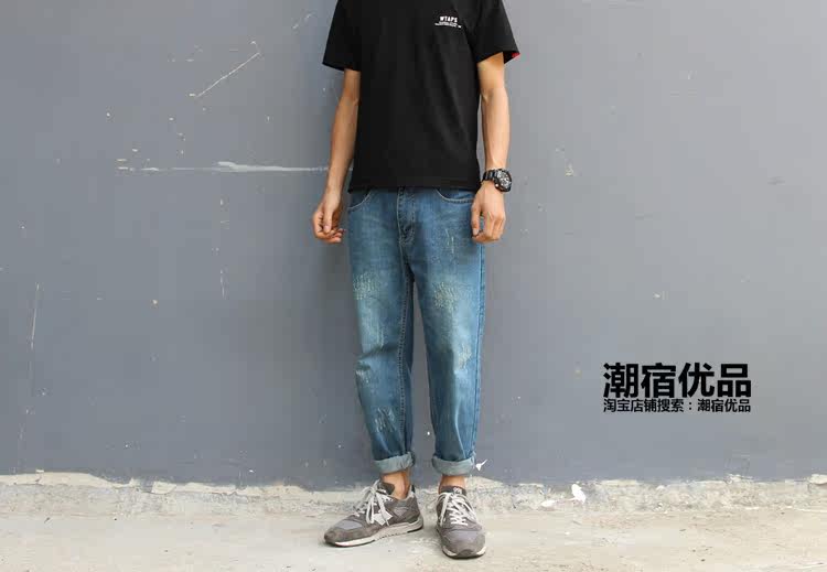 Jeans pour adolescent droite en vrac en coton pour Quatre saisons - Ref 1461311 Image 31