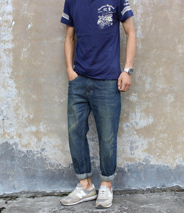 Jeans pour adolescent droite en vrac en coton pour Quatre saisons - Ref 1461311 Image 77