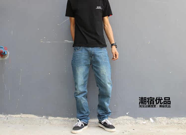 Jeans pour adolescent droite en vrac en coton pour Quatre saisons - Ref 1461311 Image 32