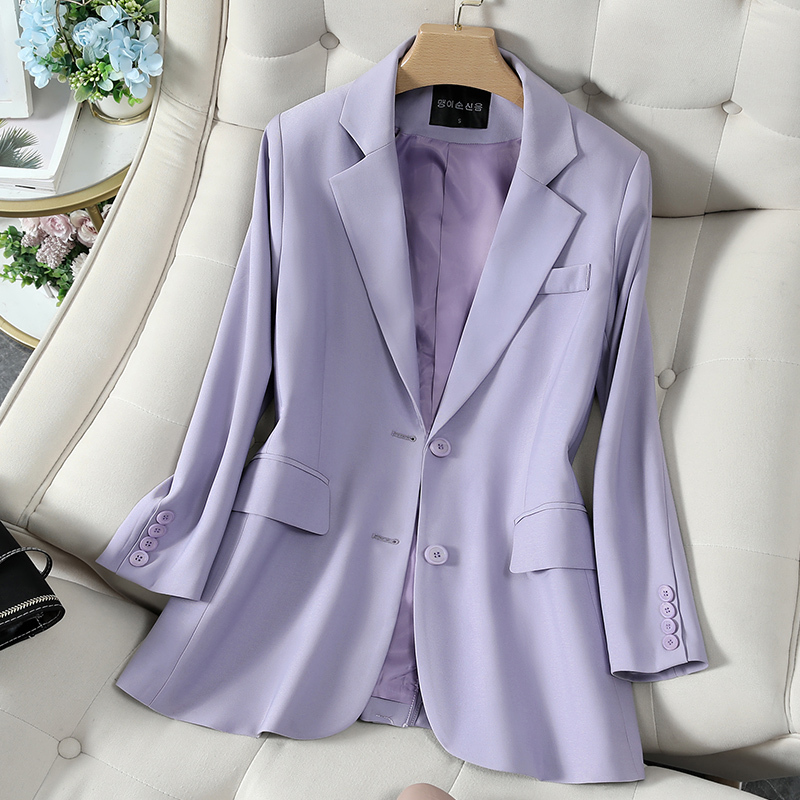 Purple Blazer for Women 2026 Spring and Autumn New Style Petite High-End Design Niche Short Casual Suit