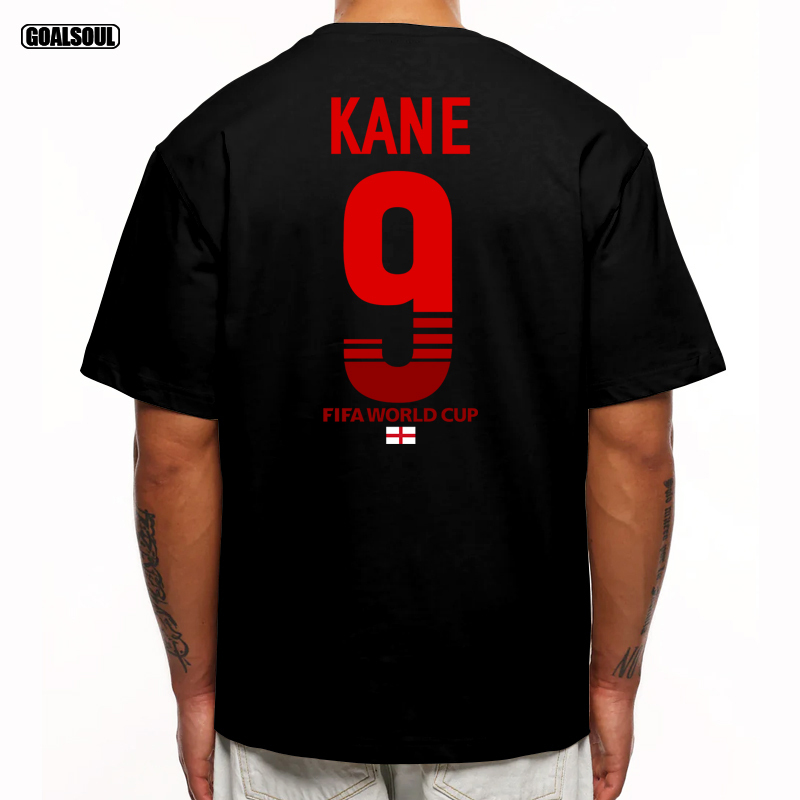 England Harry Kane World Cup No. 9 Kane Football Casual Loose Heavyweight Pure Cotton Short-Sleeved T-Shirt England Harry Kane World Cup No. 9 Kane Football Casual Loose Heavyweight Pure Cotton Short-Sleeved T-Shirt